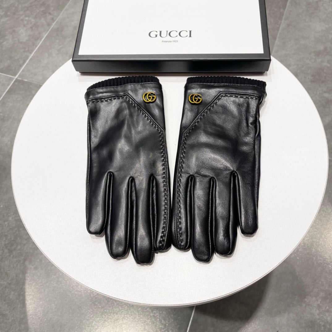 TOUCHSCREEN GLOVES IN BLACK LAMBSKIN MIX WOOL 130577 - XL