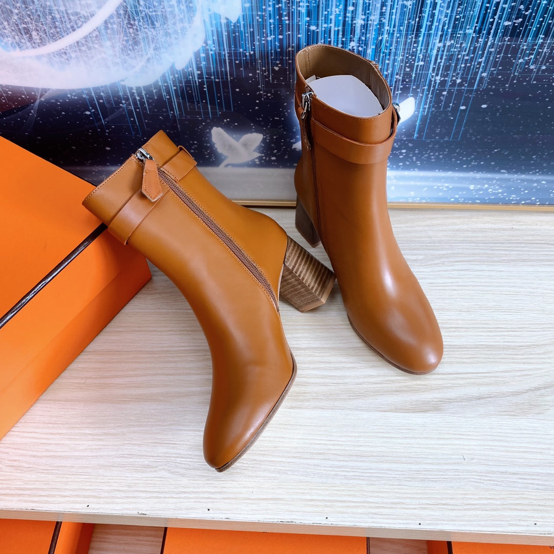 STORY ANKLE BOOT 7 CM IN BRONZE BROWN LAMBSKIN - 35