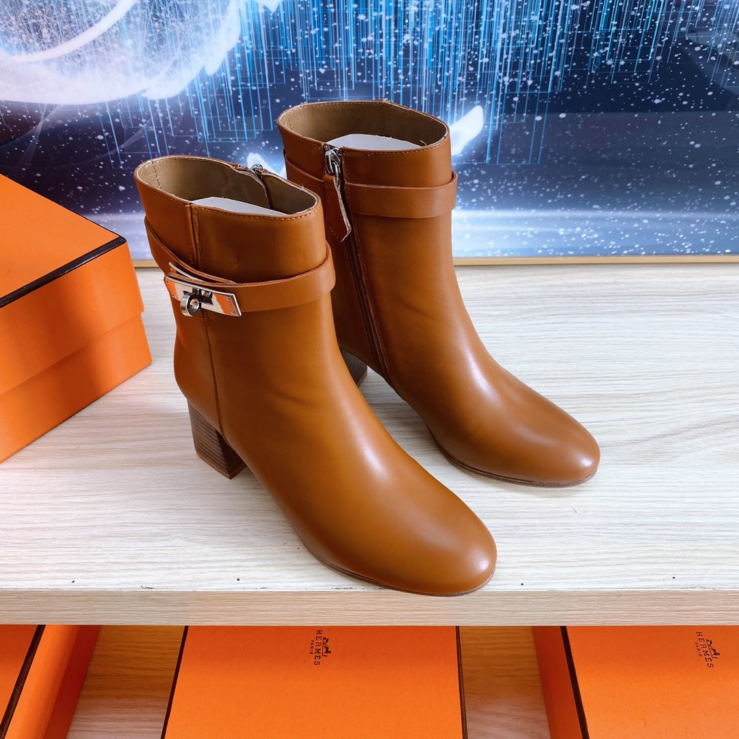 STORY ANKLE BOOT 7 CM IN BRONZE BROWN LAMBSKIN - 35