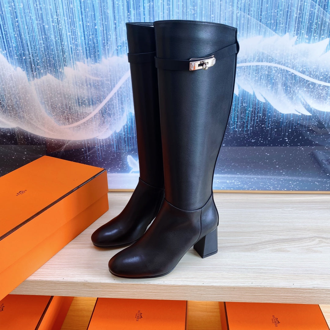 STORY BOOT 7 CM IN BLACK LAMBSKIN - 35