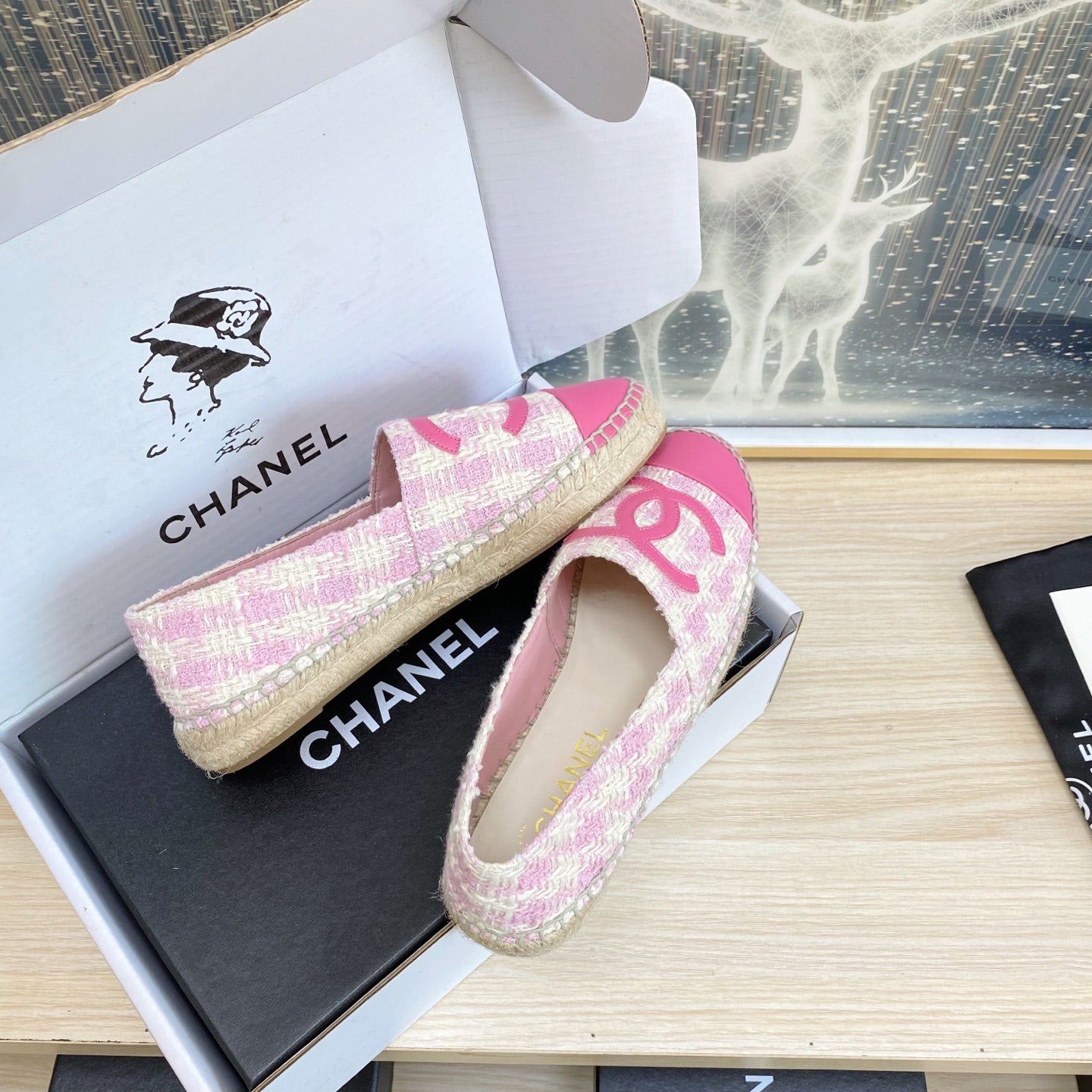 CC ESPADRILLES PLATFORM IN PINK TWEED - 34