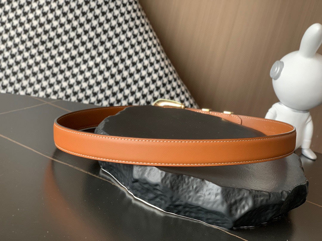 Medium Western Belt 25mm In Brown Calfskin Ghw - 30