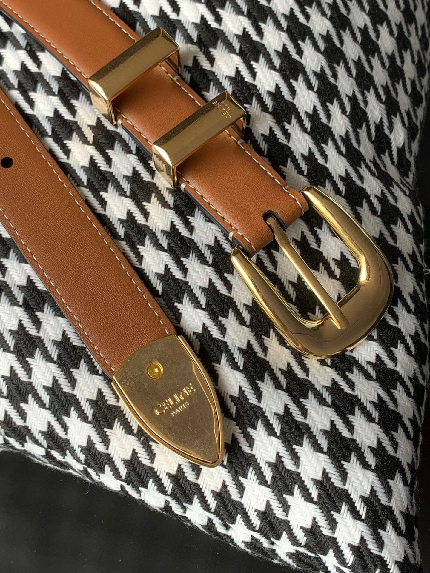 Medium Western Belt 25mm In Brown Calfskin Ghw - 30