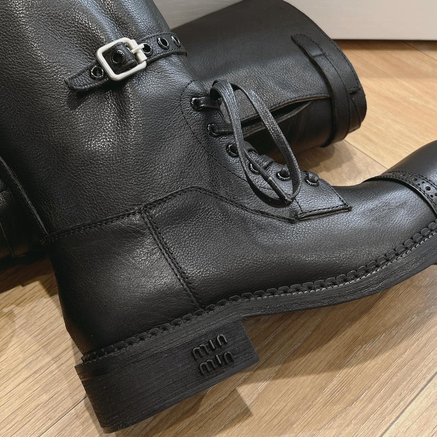 Army Boots Black Color Cowhide - 35