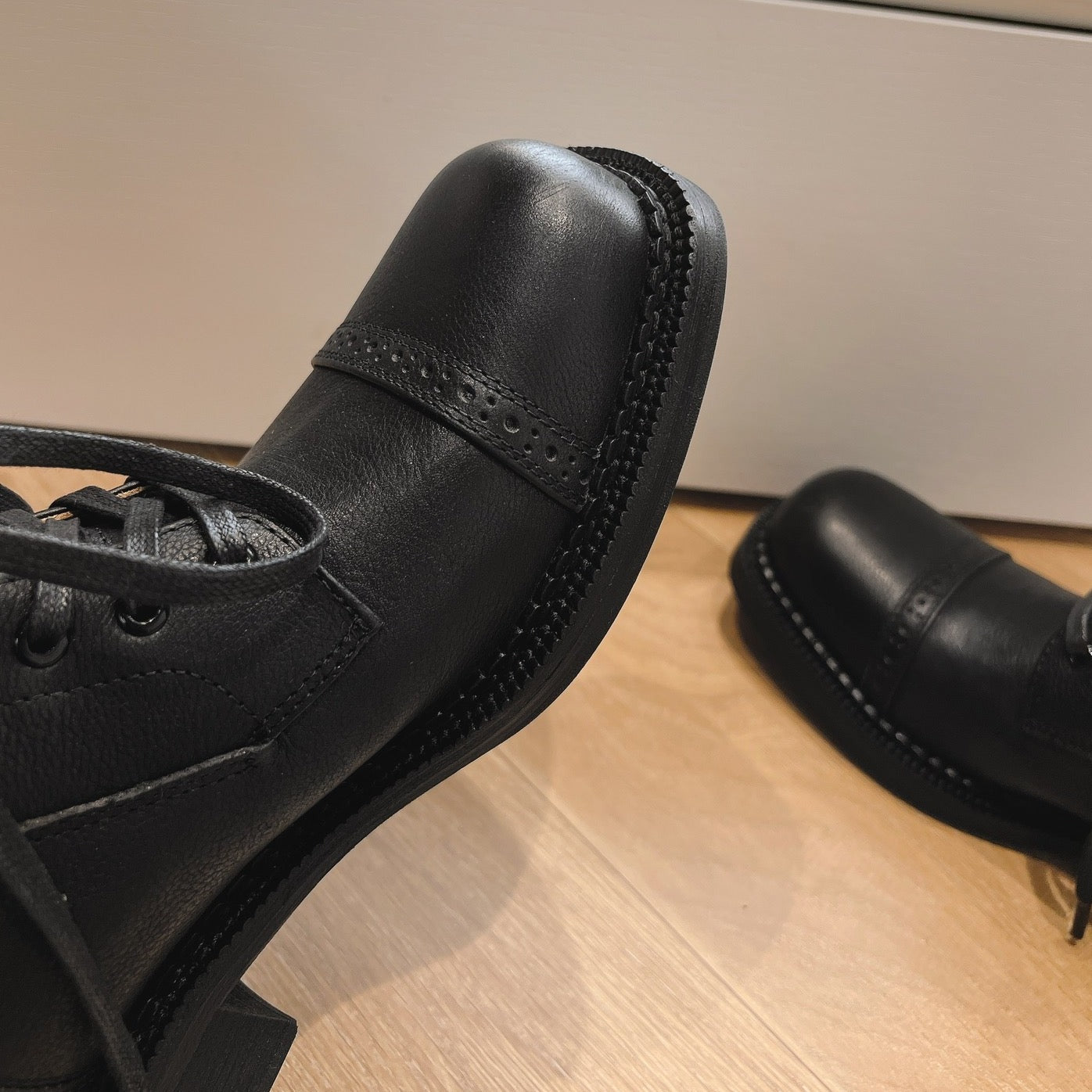 Army Boots Black Color Cowhide - 35