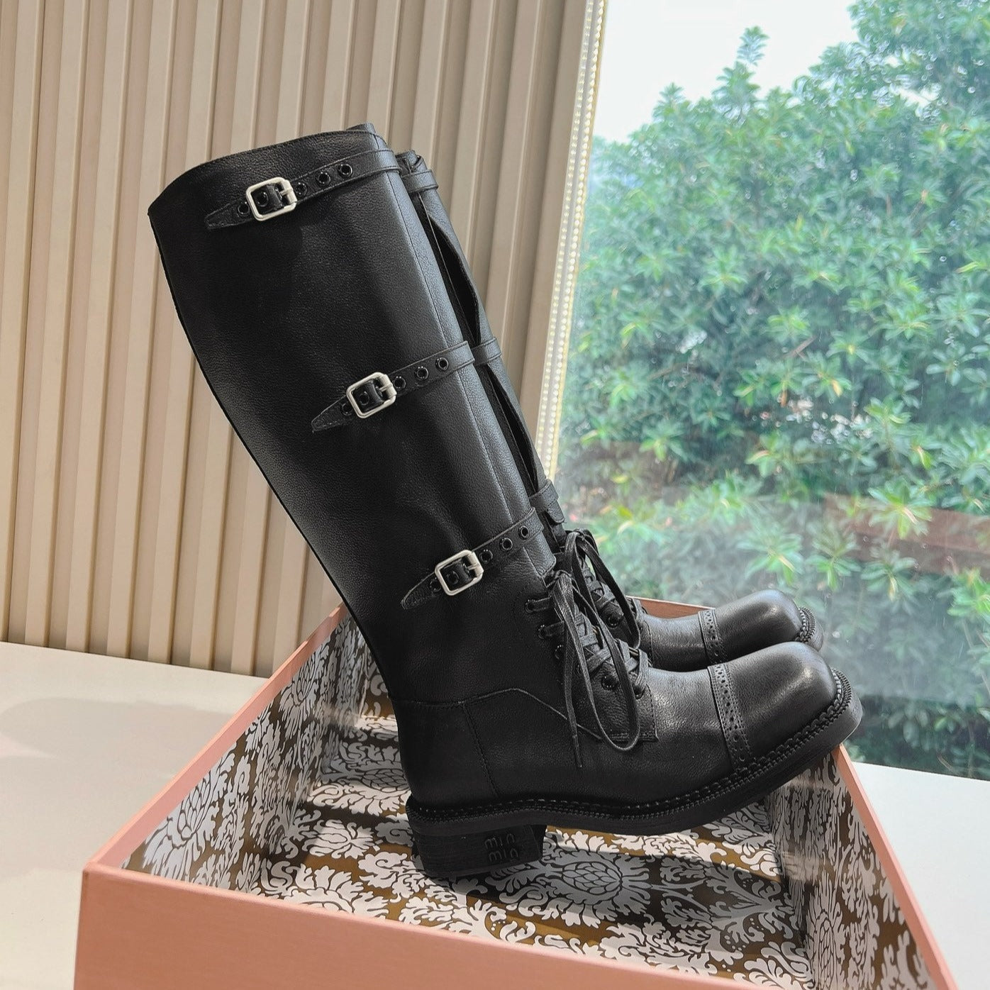 Army Boots Black Color Cowhide - 35