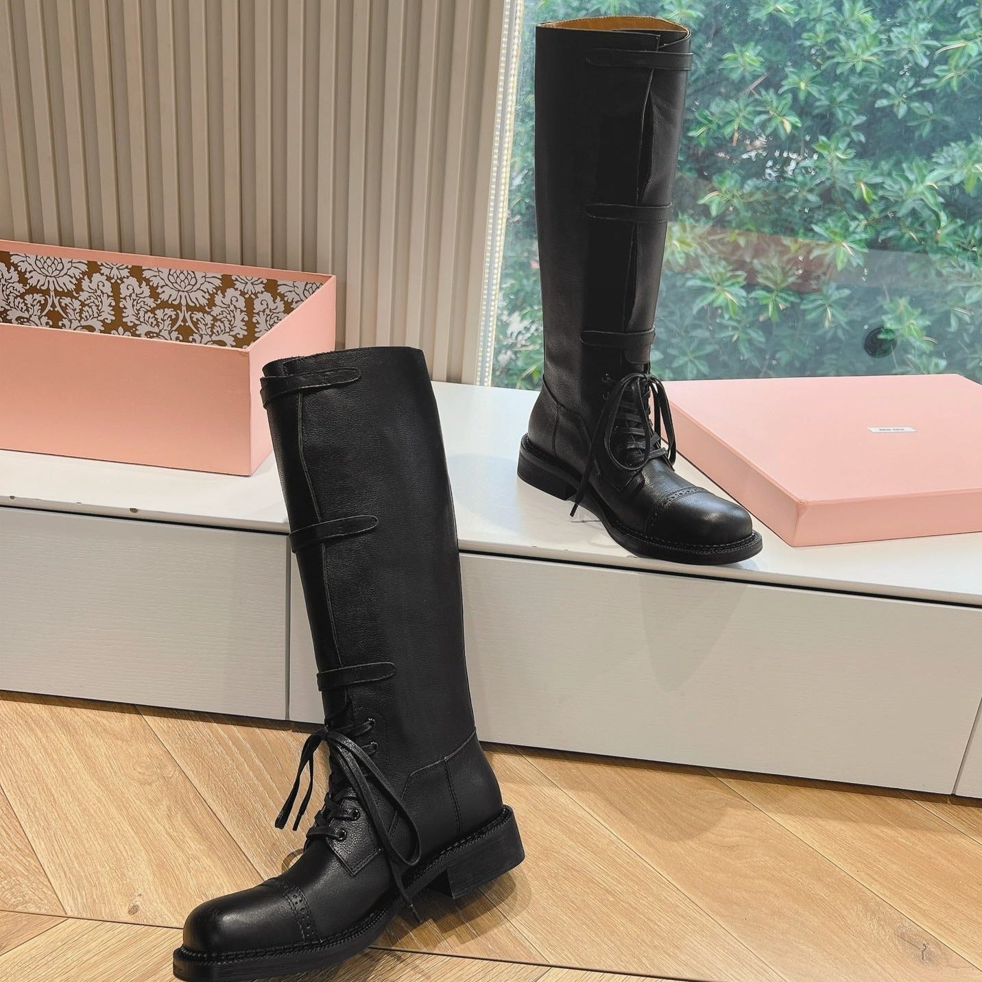 Army Boots Black Color Cowhide - 35