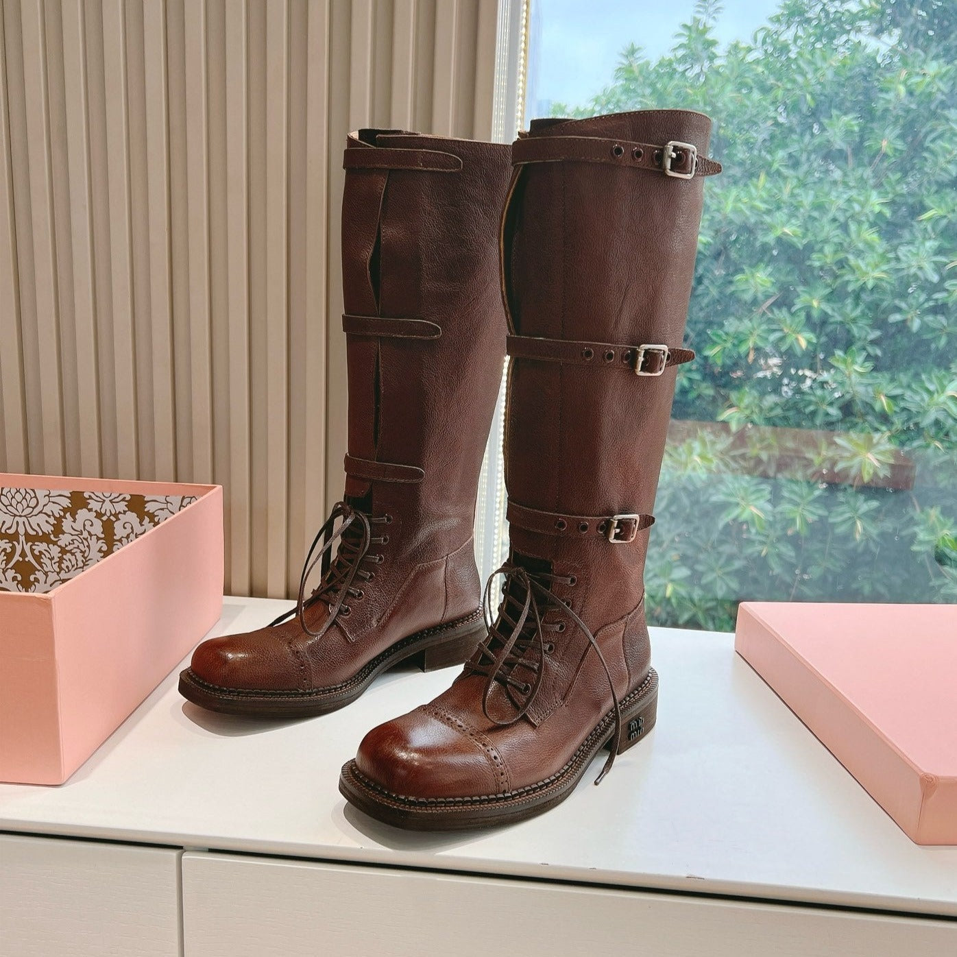 Army Boots Caramel Color Cowhide - 35