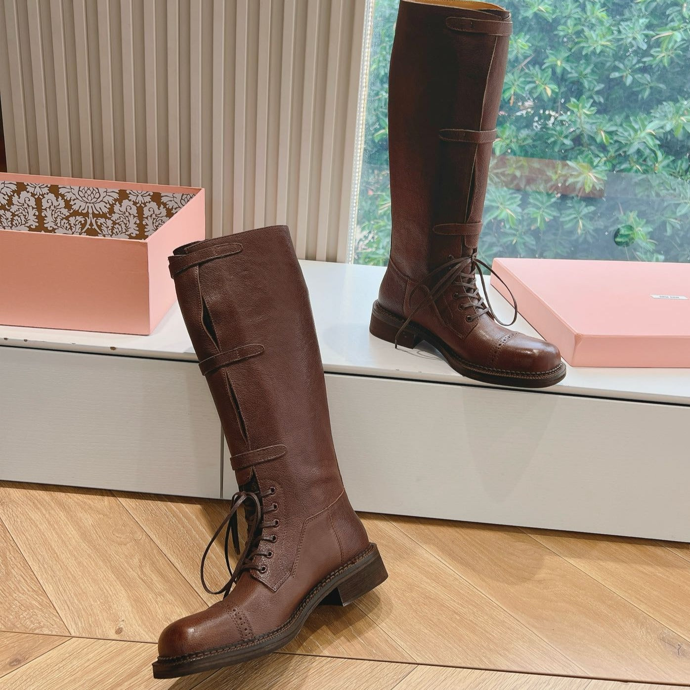 Army Boots Caramel Color Cowhide - 35