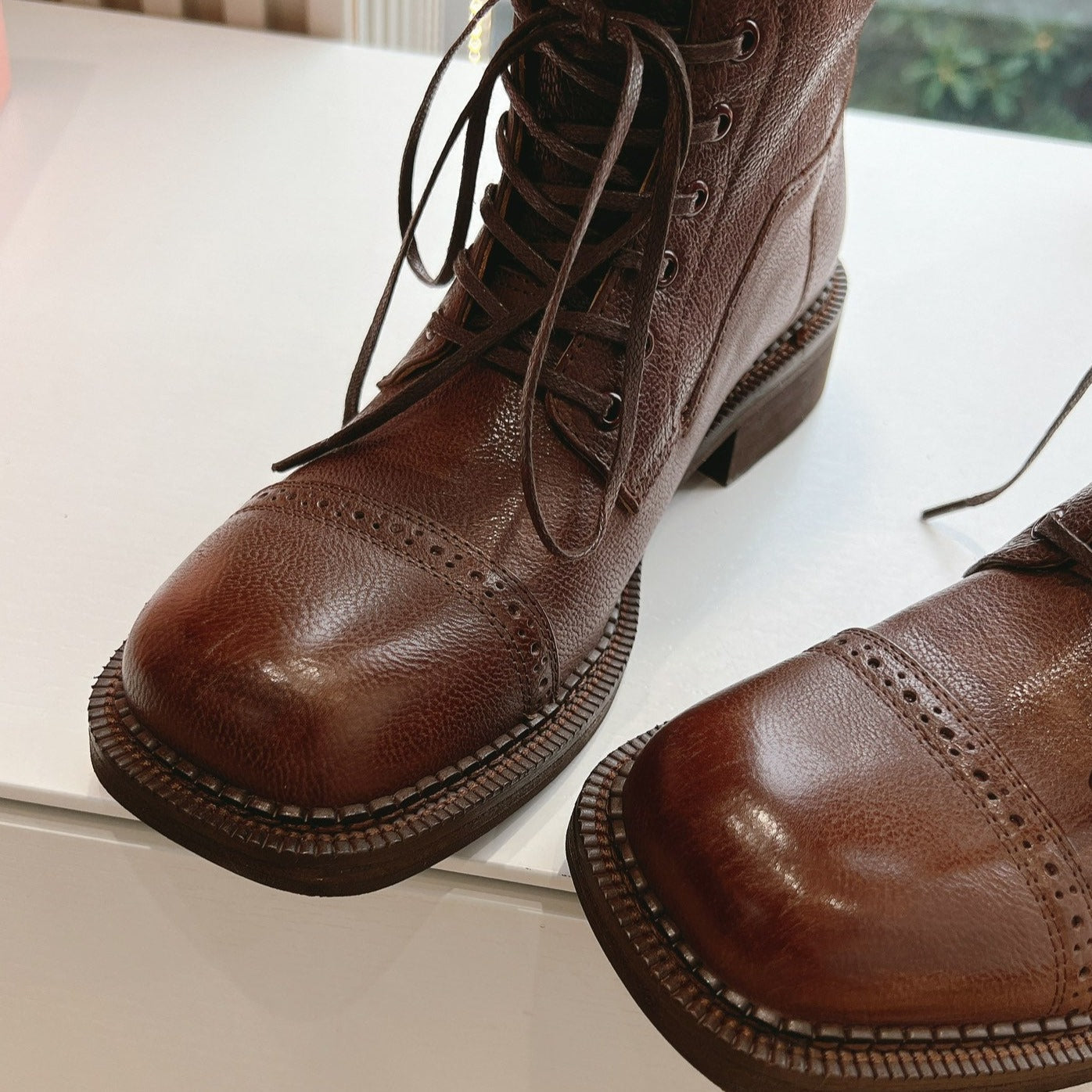 Army Boots Caramel Color Cowhide - 35