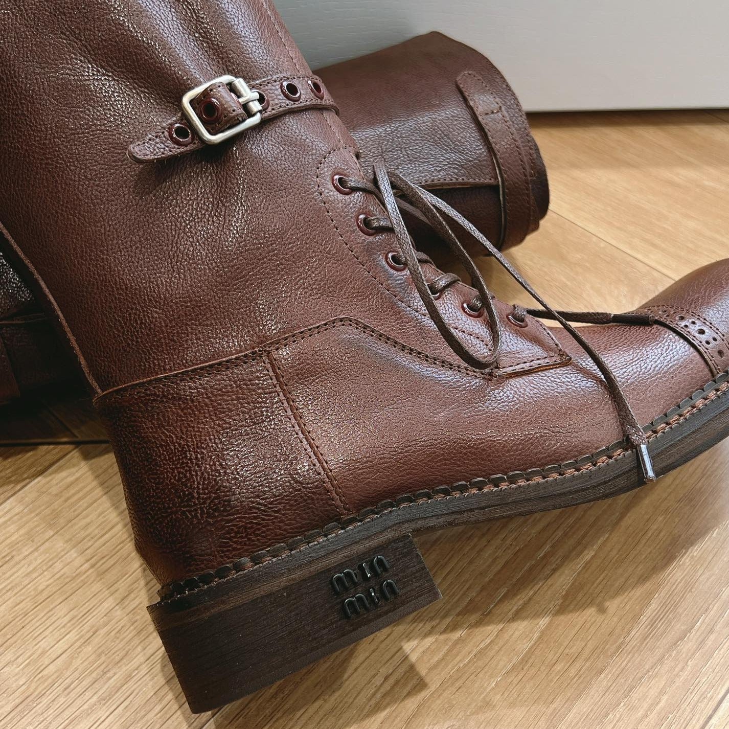 Army Boots Caramel Color Cowhide - 35
