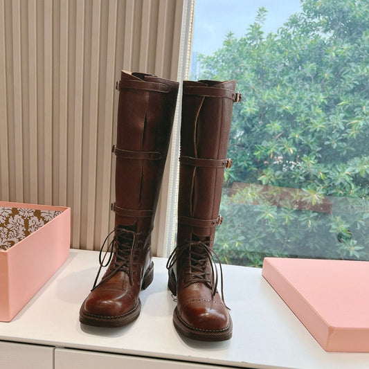 Army Boots Caramel Color Cowhide - 35