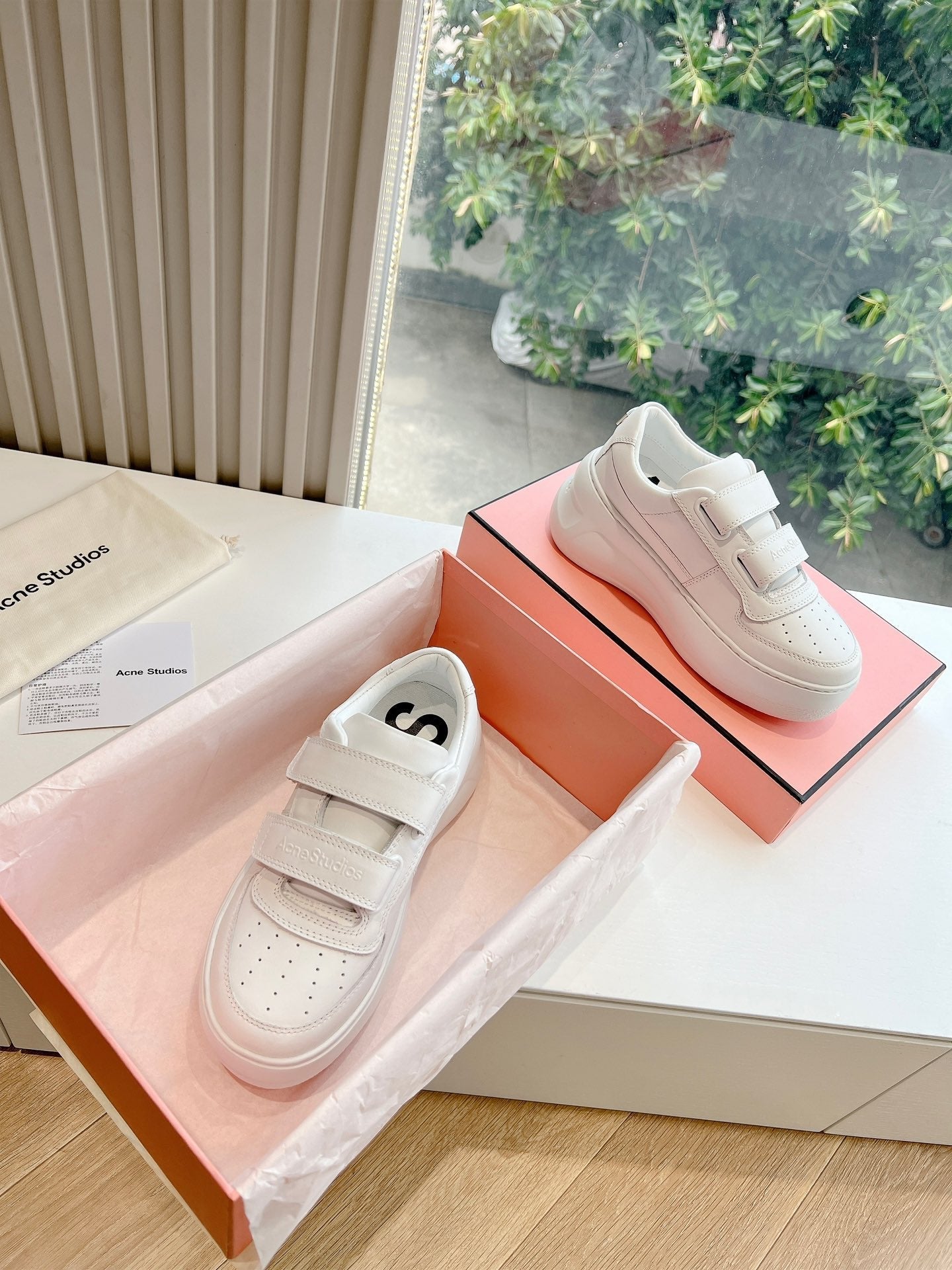 ACNE STUDIO SNEAKER IN WHITE LAMBSKIN - 35
