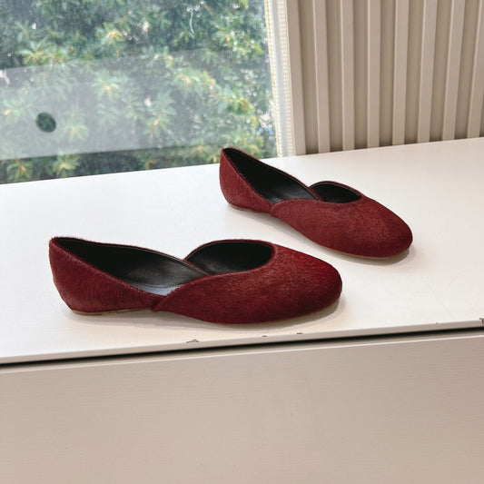 SL GEMMA BALLET FLAT GARNET FUR - 35