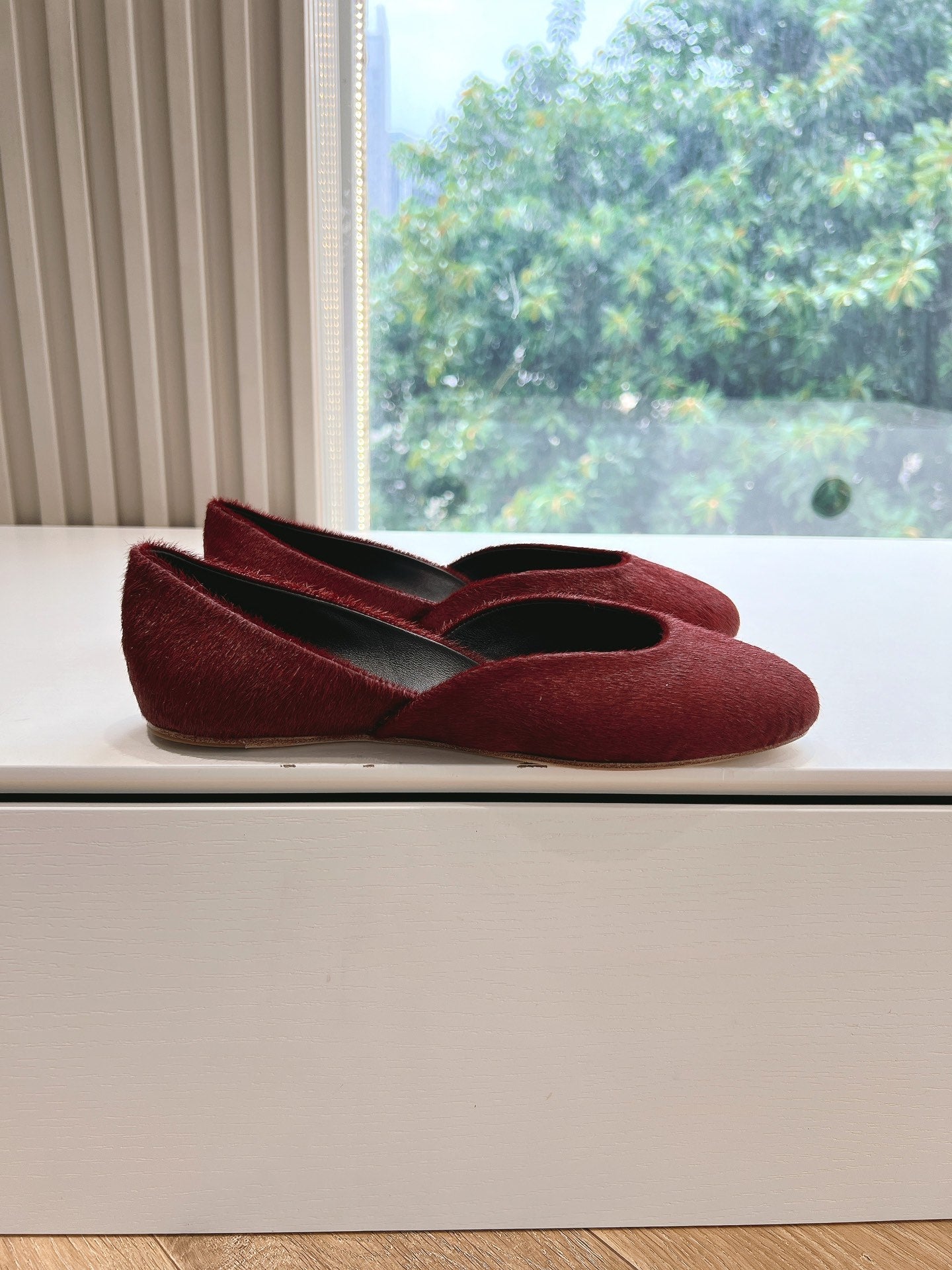 SL GEMMA BALLET FLAT GARNET FUR - 35