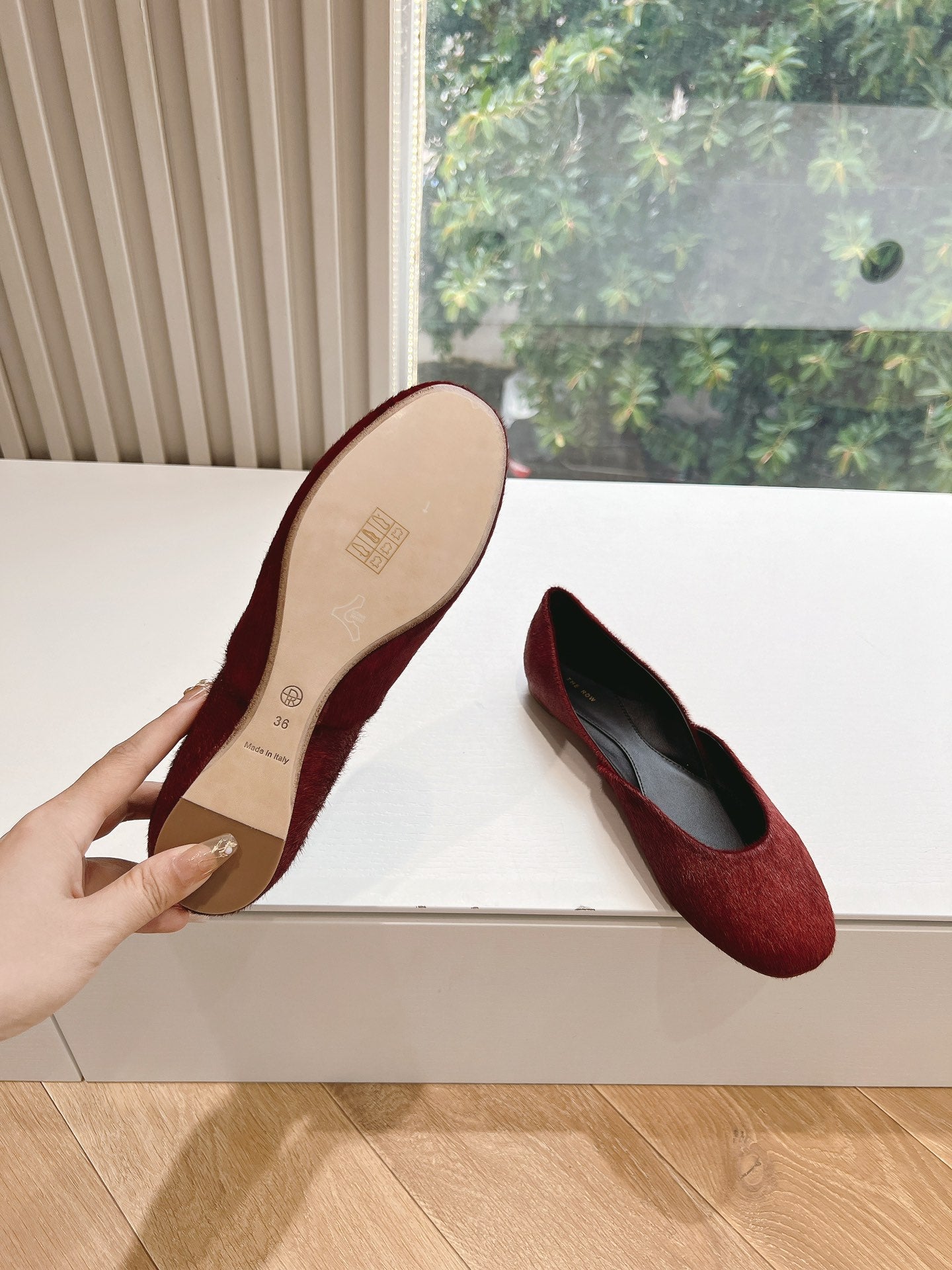 SL GEMMA BALLET FLAT GARNET FUR - 35