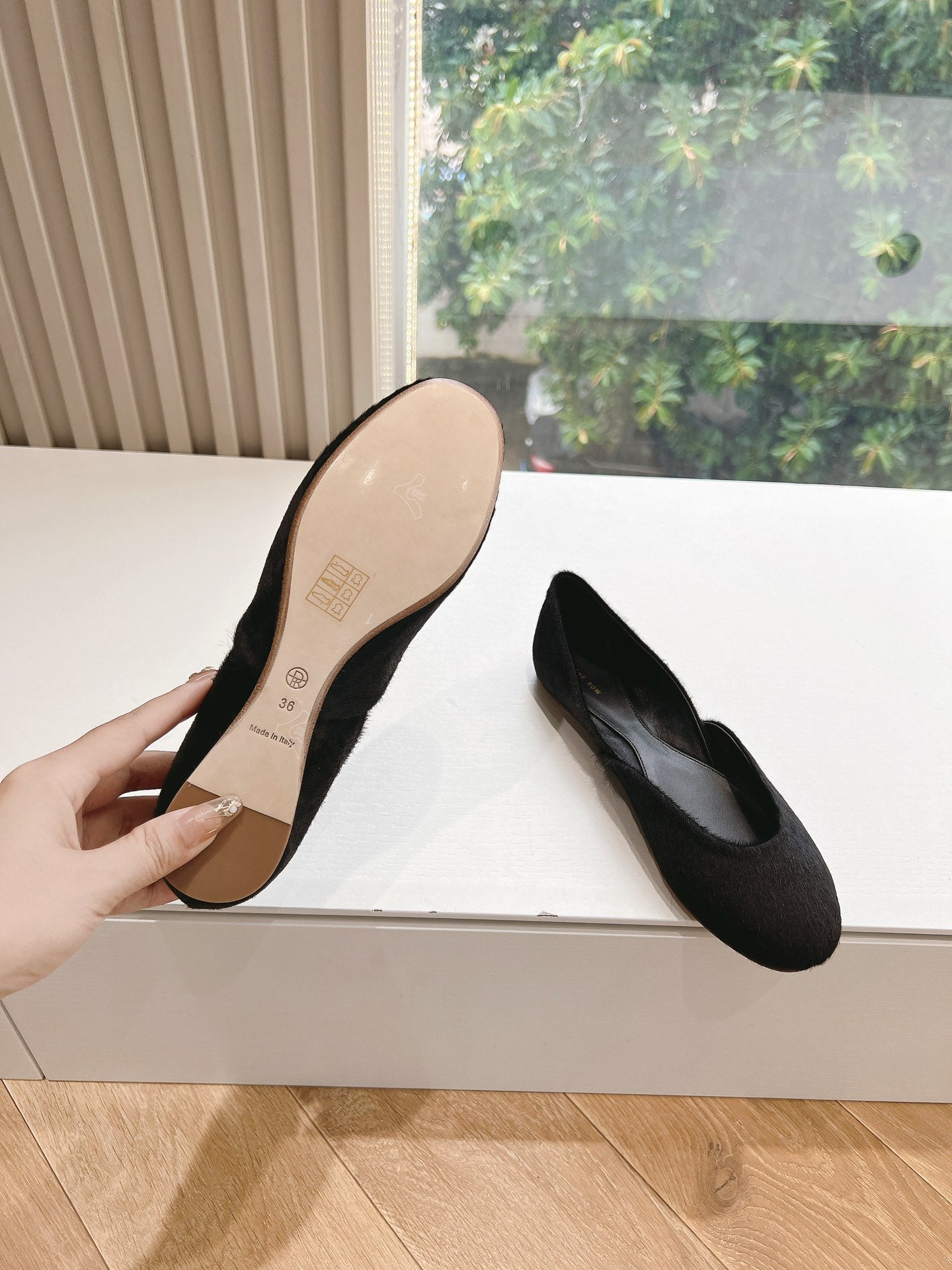 SL GEMMA BALLET FLAT BLACK FUR - 35