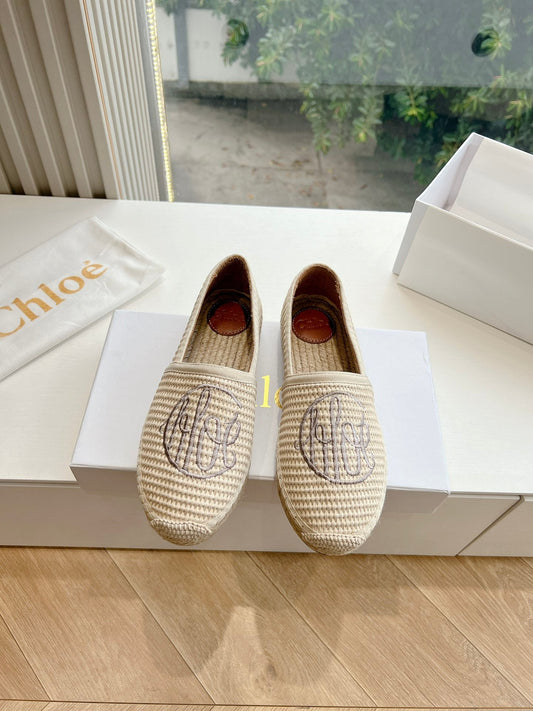 WOVEN LOAFER IN BEIGE RAFFIA - 35