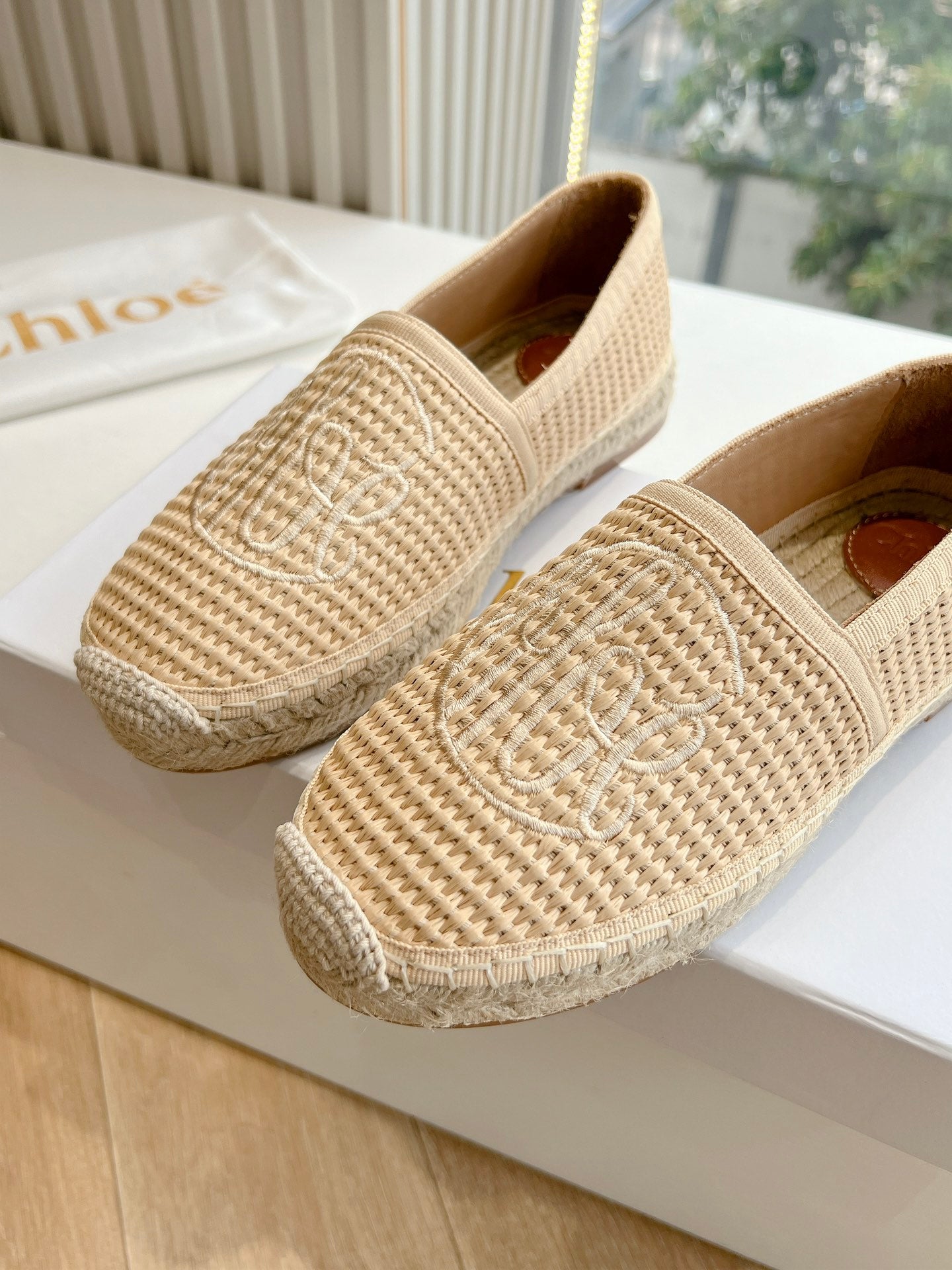 WOVEN LOAFER IN TAN BEIGE RAFFIA - 35