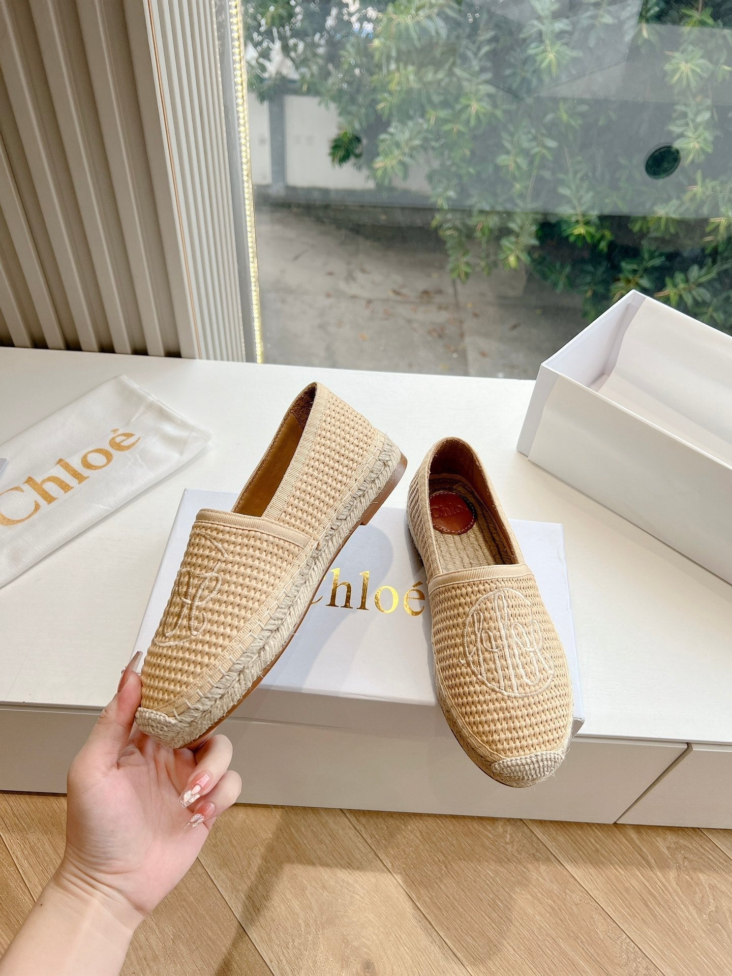 WOVEN LOAFER IN TAN BEIGE RAFFIA - 35