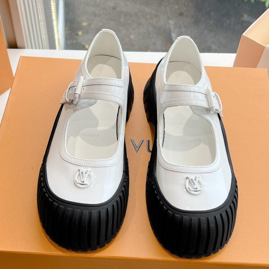 RUBY FLAT MARY JANE IN WHITE PATENT CALFSKIN - 35