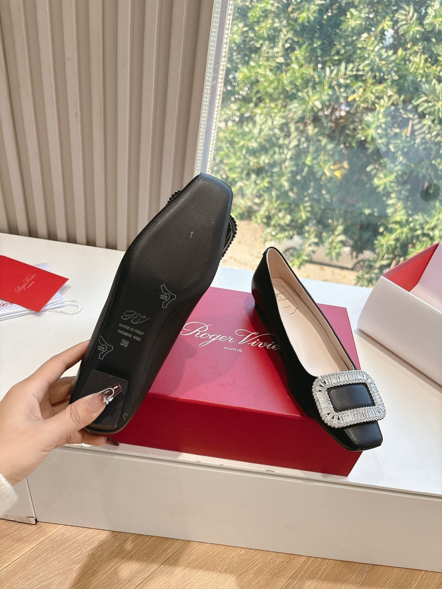 BELLE VIVIER BALLERINAS IN BLACK SMOOTH LAMBSKIN - 34
