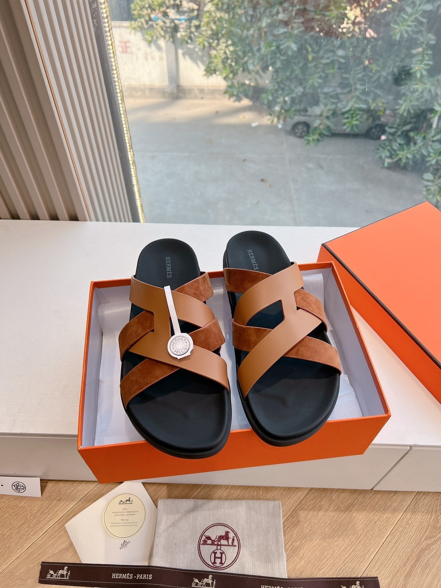 KAZIMIR SANDAL IN BRONZE BROWN CALFSKIN AND SUEDE - 35