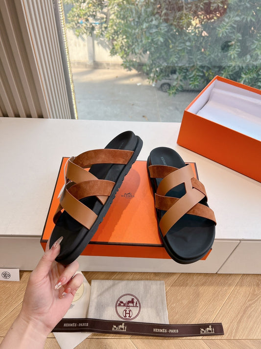 KAZIMIR SANDAL З ТЕМНО-КОРИЧНЕВОЇ ТЕЛЯЧОЇ ШКІРИ ТА ЗАМШІ - 35