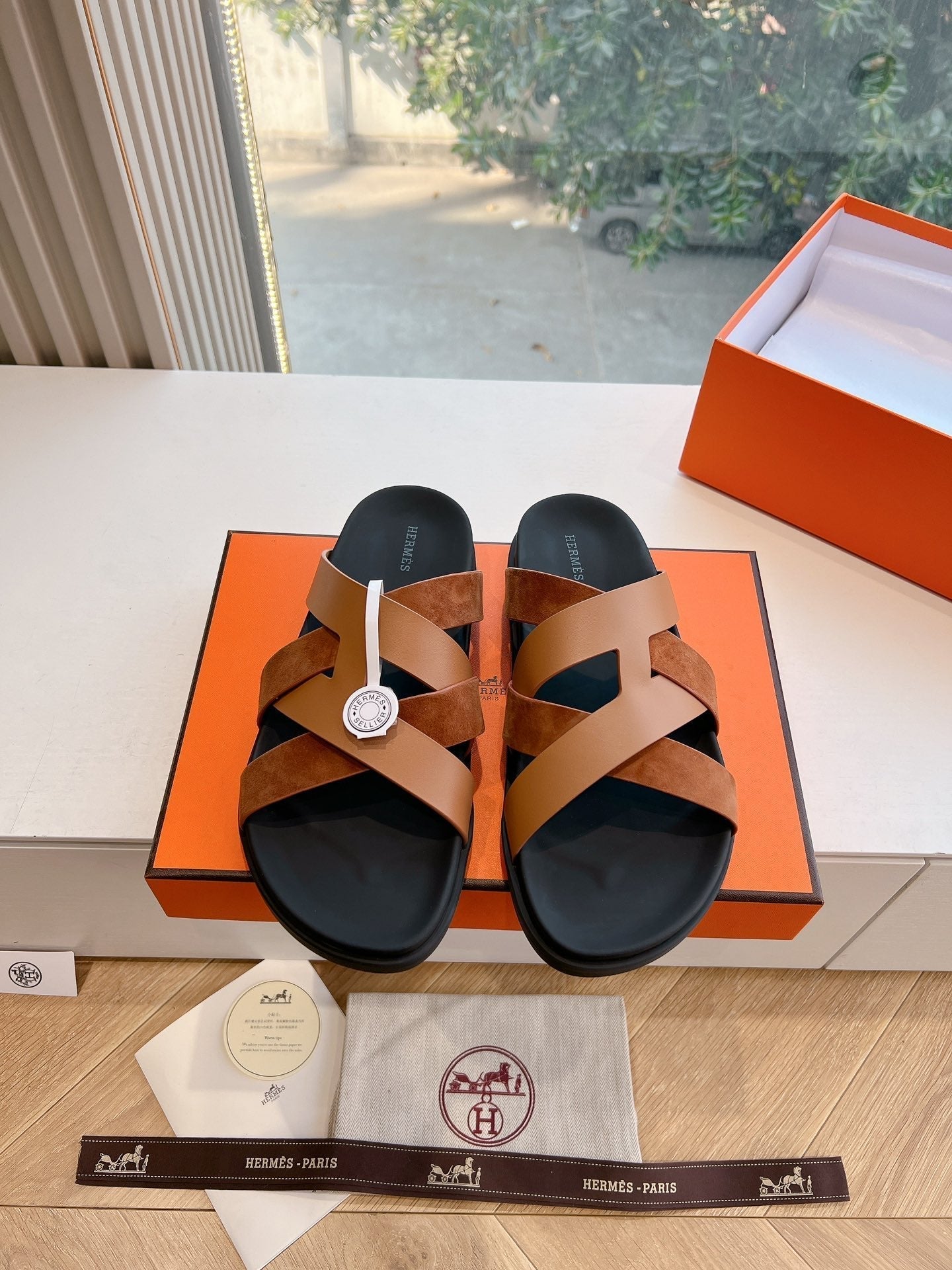 KAZIMIR SANDAL IN BRONZE BROWN CALFSKIN AND SUEDE - 35