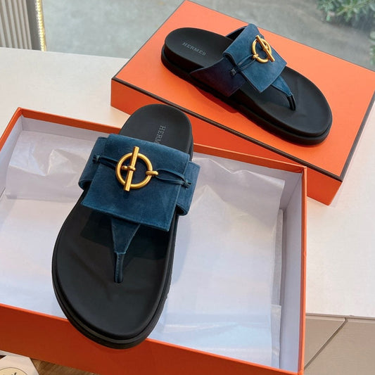 JOYCE SANDAL IN NAVY BLUE SUEDE - 35