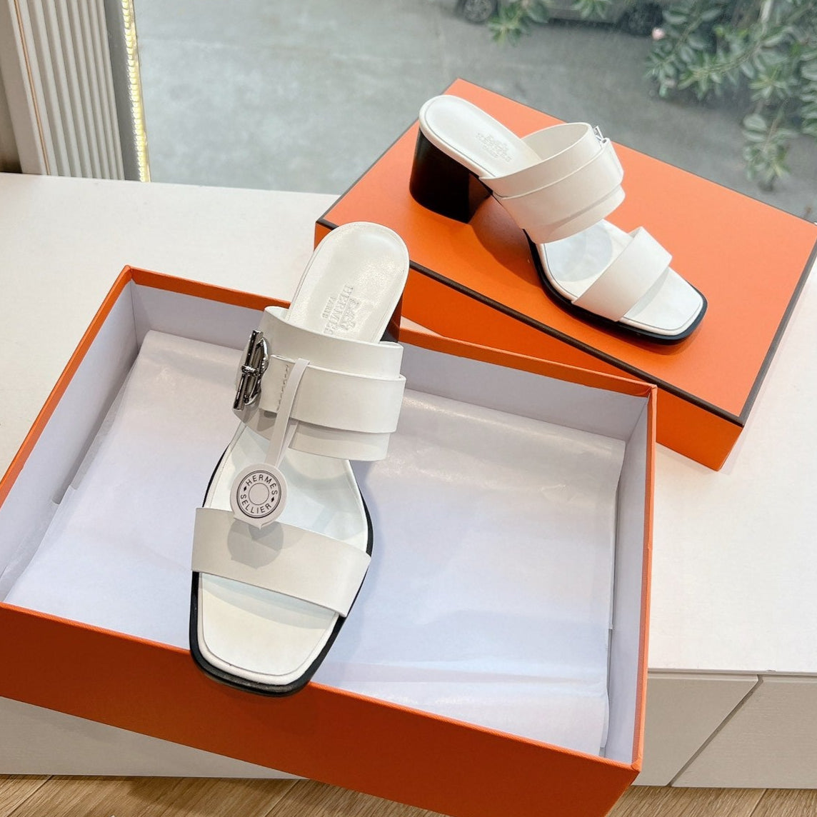 KUTE 60 SANDAL IN WHITE CALFSKIN - 35