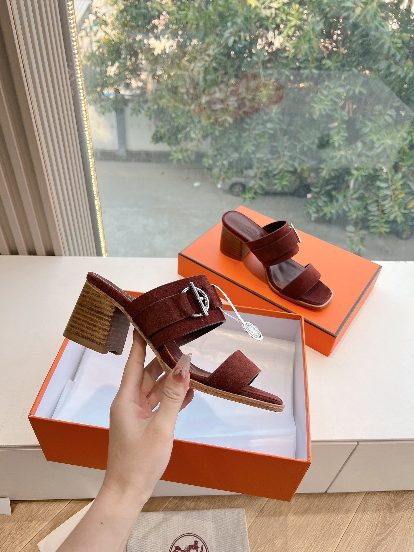 KUTE 60 SANDAL IN CHESTNUT BROWN SUEDE - 35