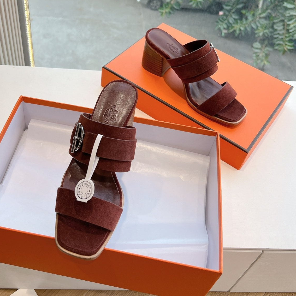 KUTE 60 SANDAL IN CHESTNUT BROWN SUEDE - 35