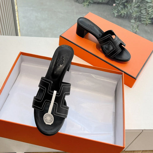 0ASIS SANDAL IN BLACK MIX WHITE CALFSKIN - 35