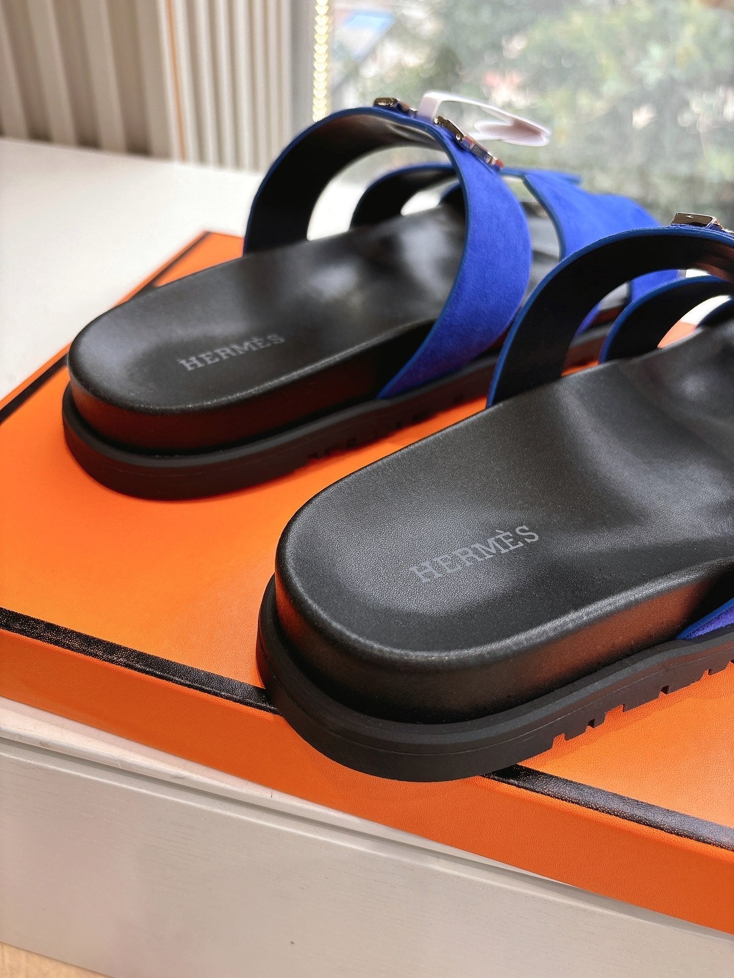 CHYPRE SANDAL IN COBALT BLUE SUEDE - 35