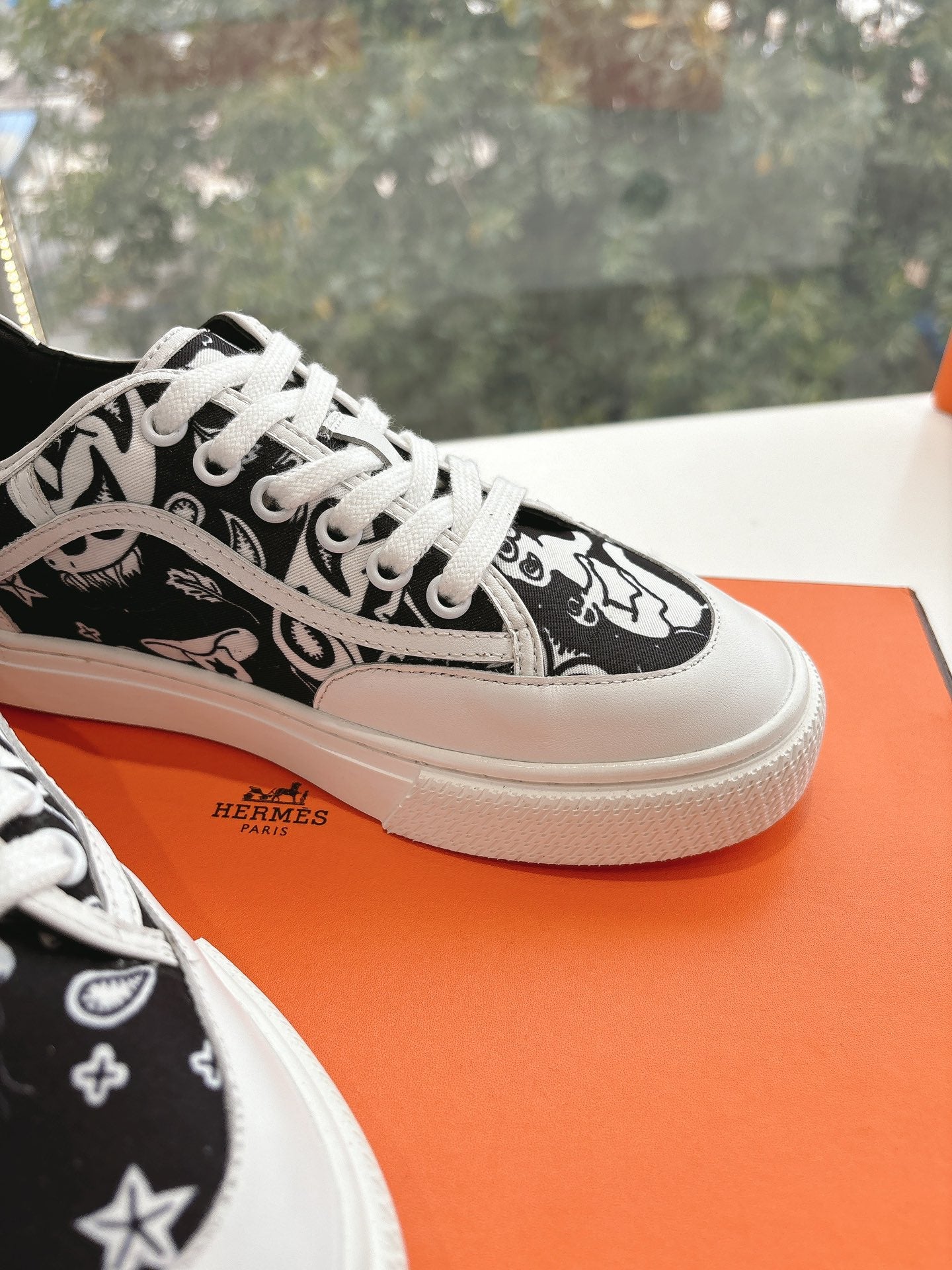 GET SNEAKER IN BLACK MIX WHITE MAXI CANVAS AND CALFSKIN - 35