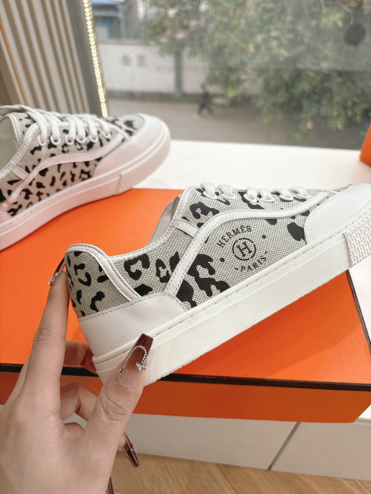 GET SNEAKER IN BLACK MIX PALE GRAY MAXI CANVAS AND CALFSKIN - 35
