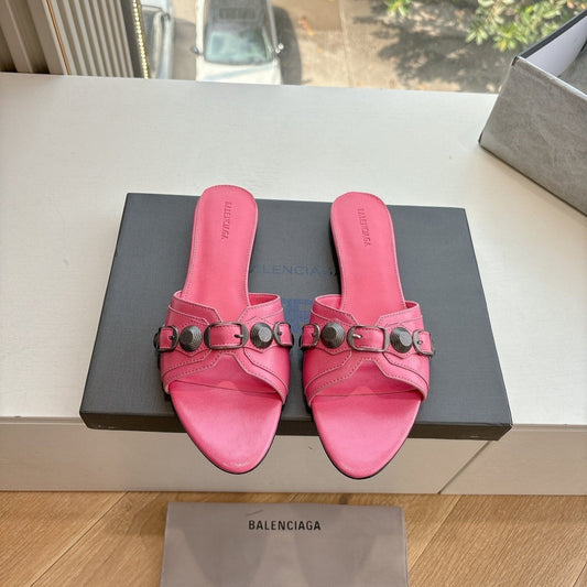 CAGOLE FLAT MULES IN FRENCH PINK CALFSKIN - 34