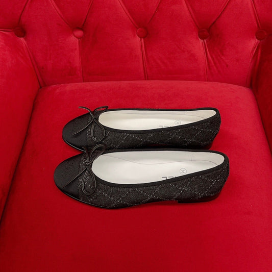ballet flat black denim grosgrain - 35