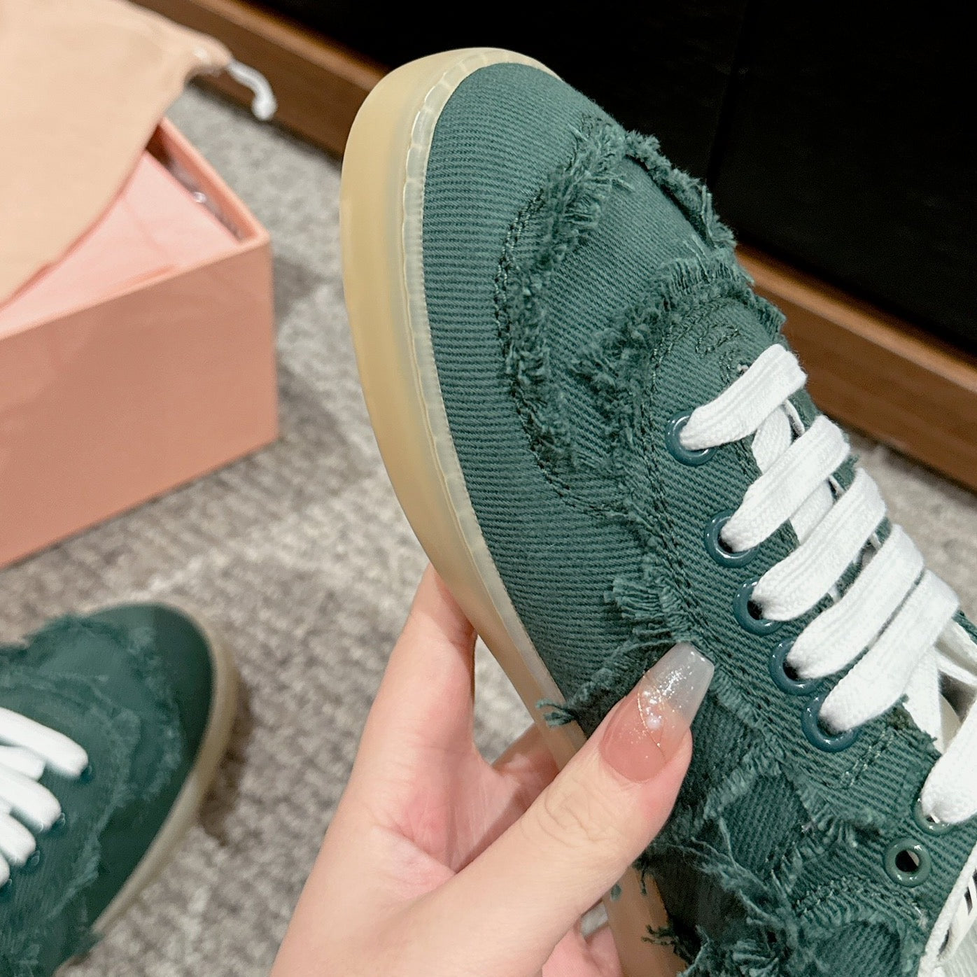 Dexun Sneaker Dark Green Canvas - 35