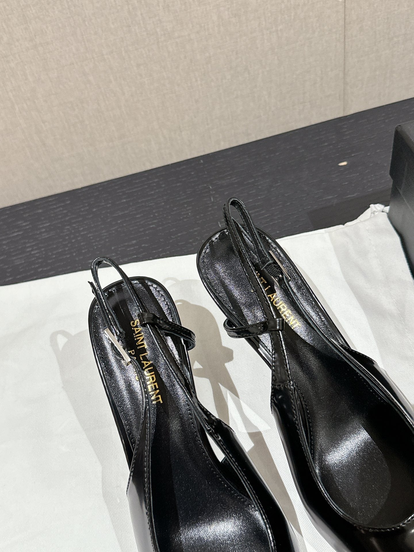 SL CHERISH SLINGBACK 75 BLACK CALFSKIN - 35