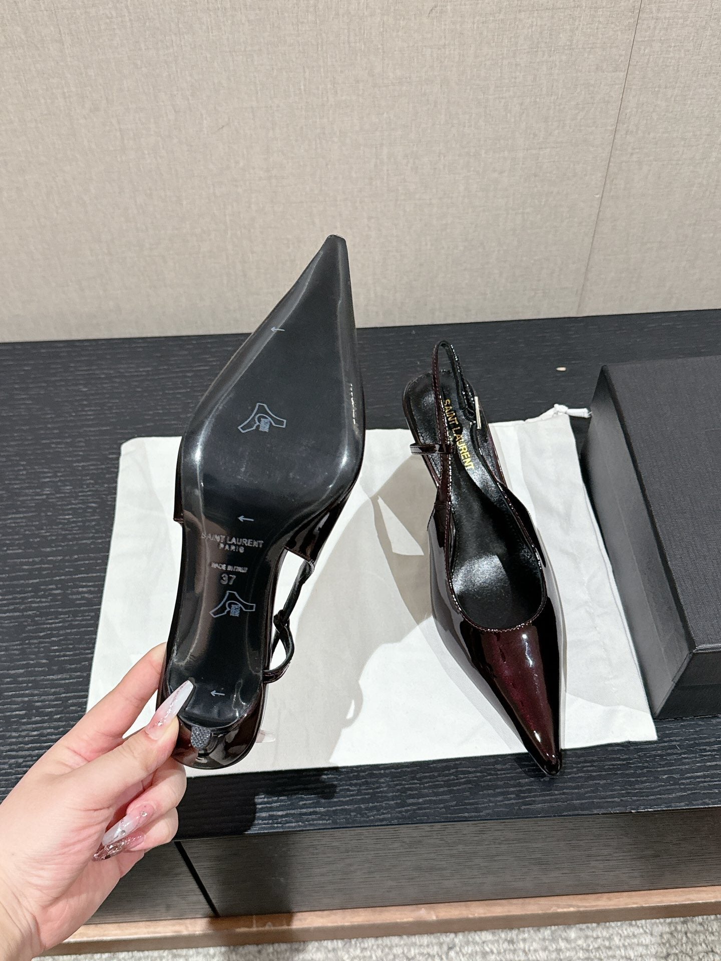 SL CHERISH SLINGBACK 75 WINE CALFSKIN - 35