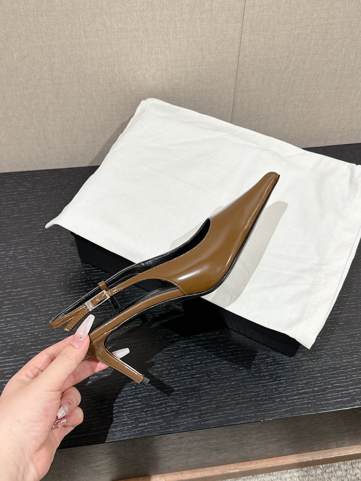 SL CHERISH SLINGBACK 75 CAMEL CALFSKIN - 35