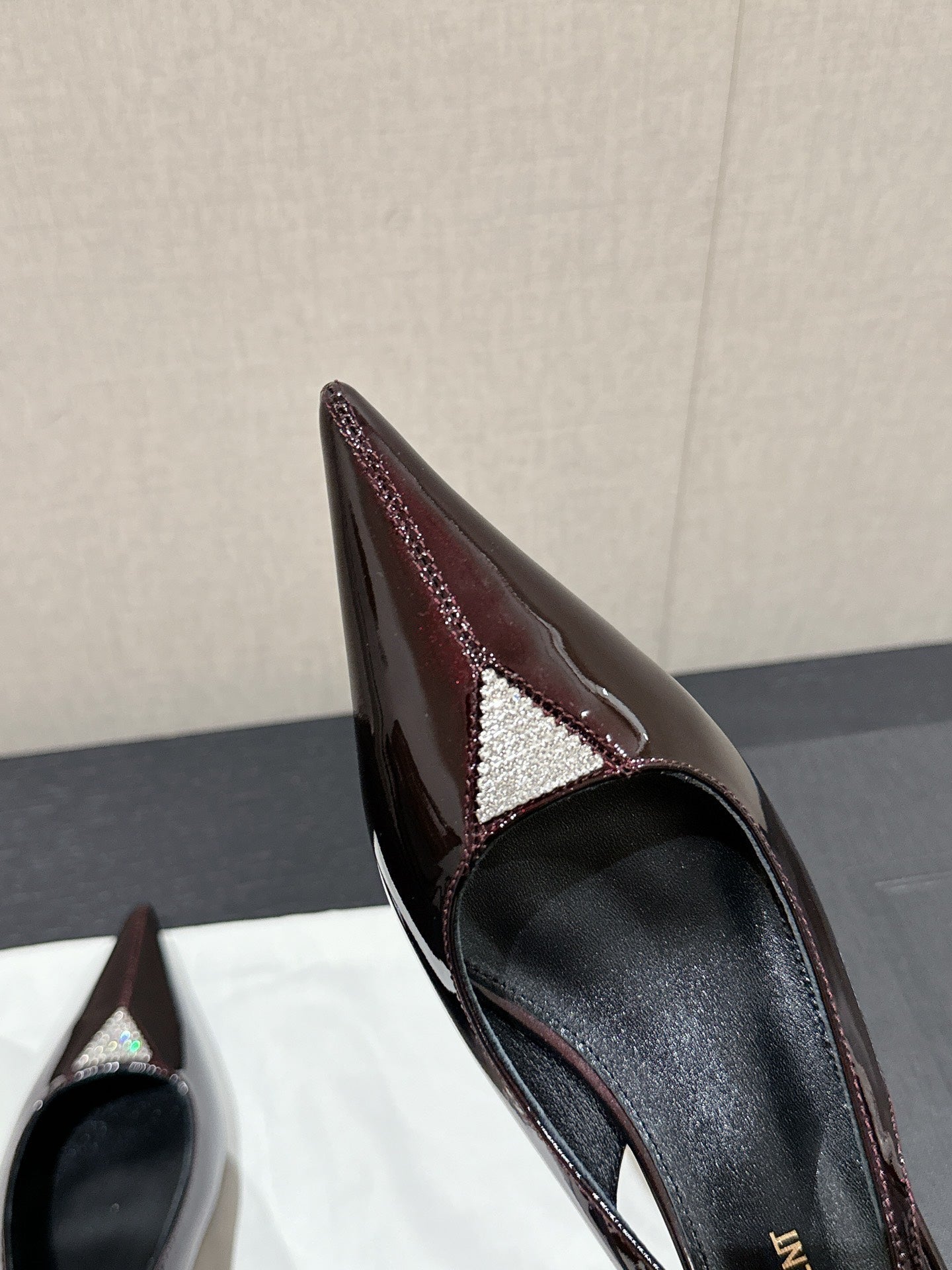 SL CHERISH CRYSTAL SLINGBACK WINE CALFSKIN - 35