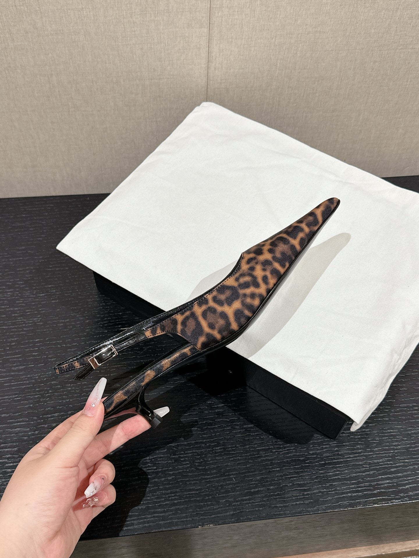 SL CHERISH LEOPARD SLINGBACK AMBER CANVAS - 35