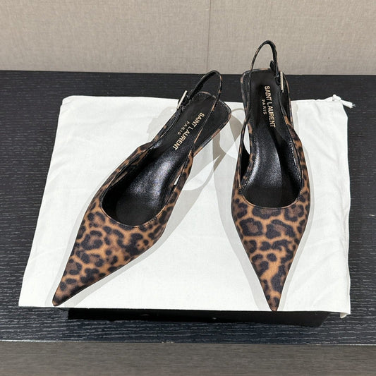 SL CHERISH LEOPARD SLINGBACK AMBER CANVAS - 35