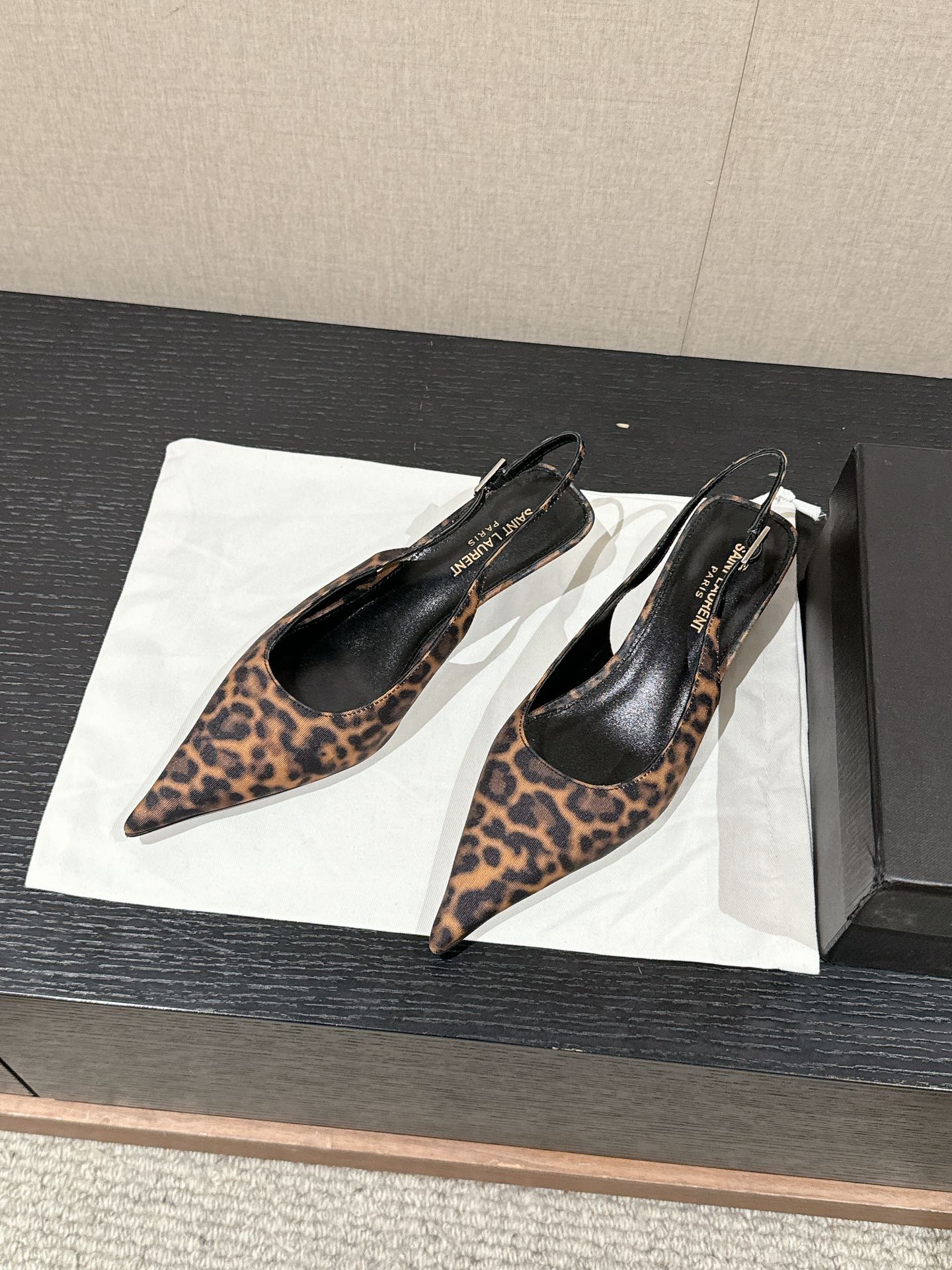 SL CHERISH LEOPARD SLINGBACK AMBER CANVAS - 35