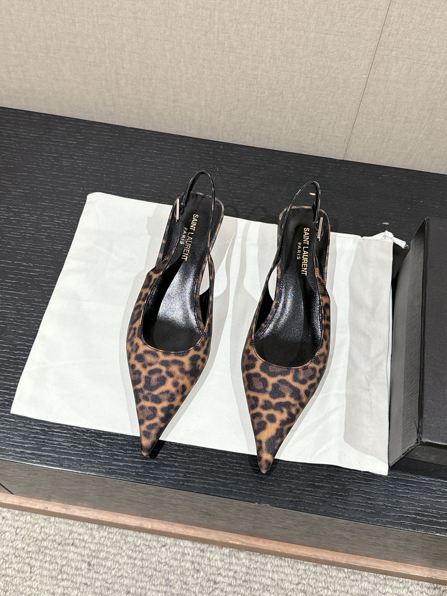 SL CHERISH LEOPARD SLINGBACK AMBER CANVAS - 35