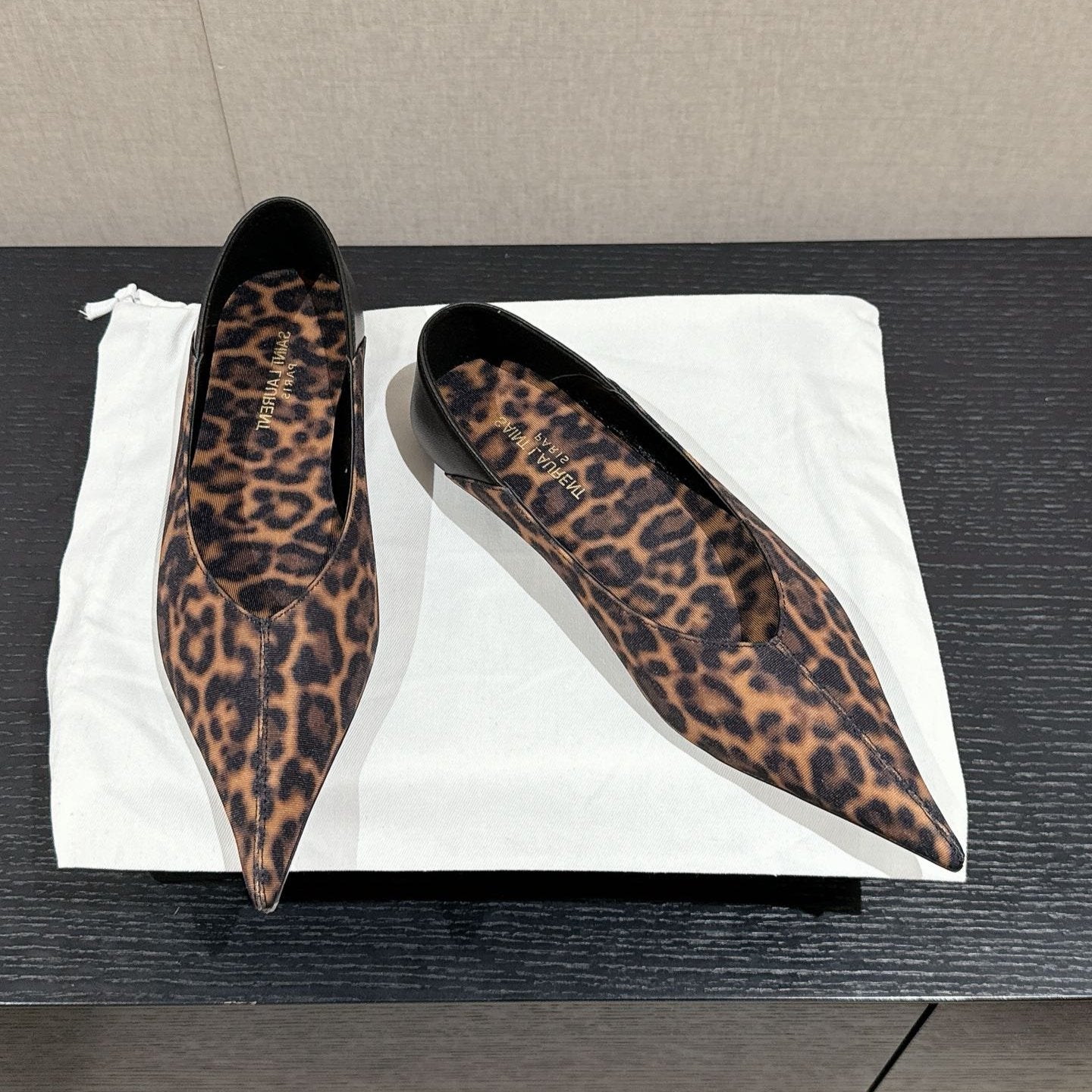 SL NOUR LEOPARD POINTED TOE BALLET AMBER CANVAS - 35