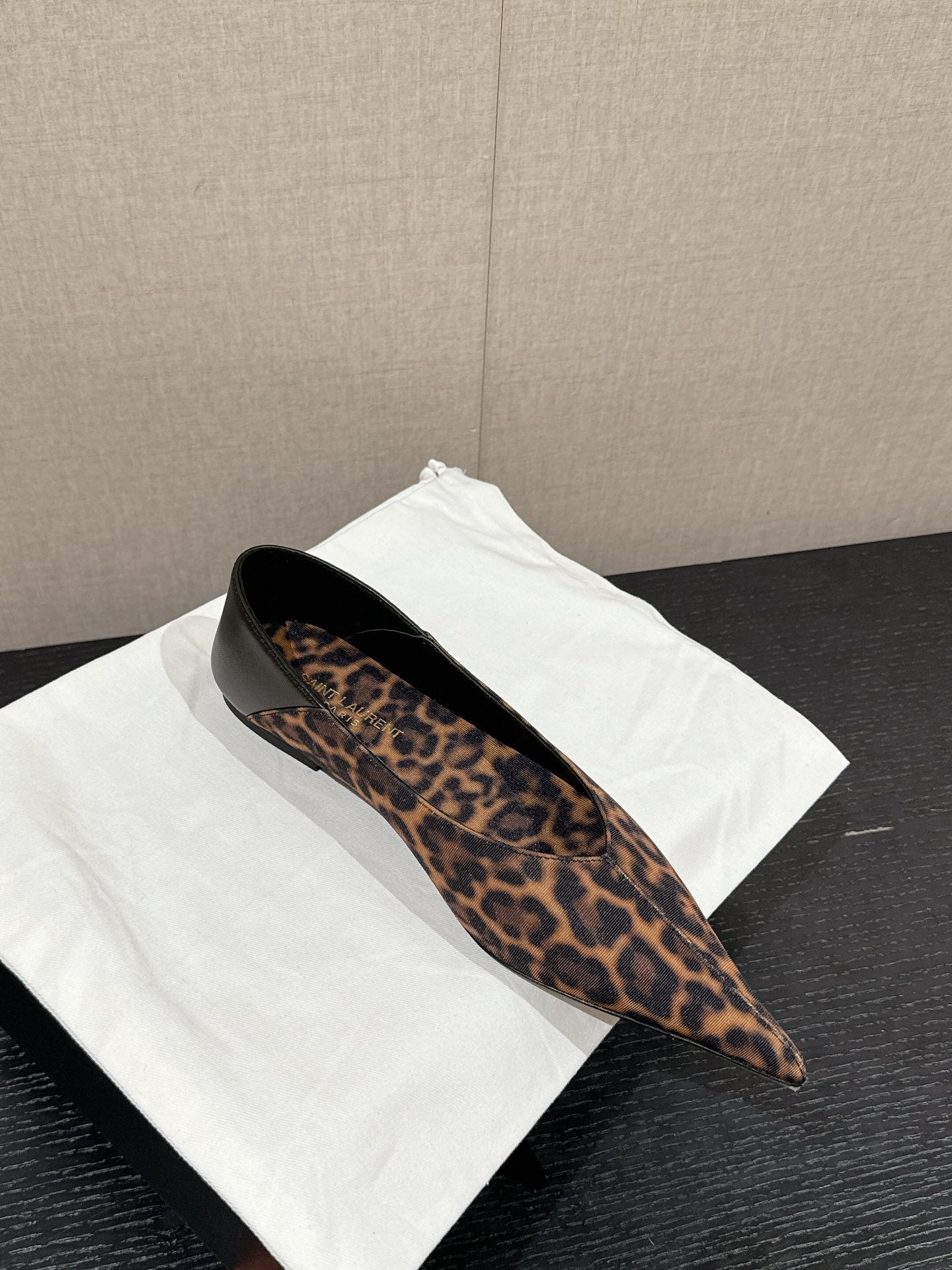 SL NOUR LEOPARD POINTED TOE BALLET AMBER CANVAS - 35